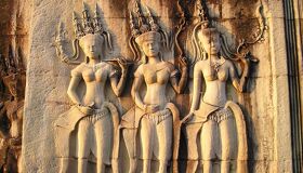 Apsara Statues in Angkor Complex, Cambodia